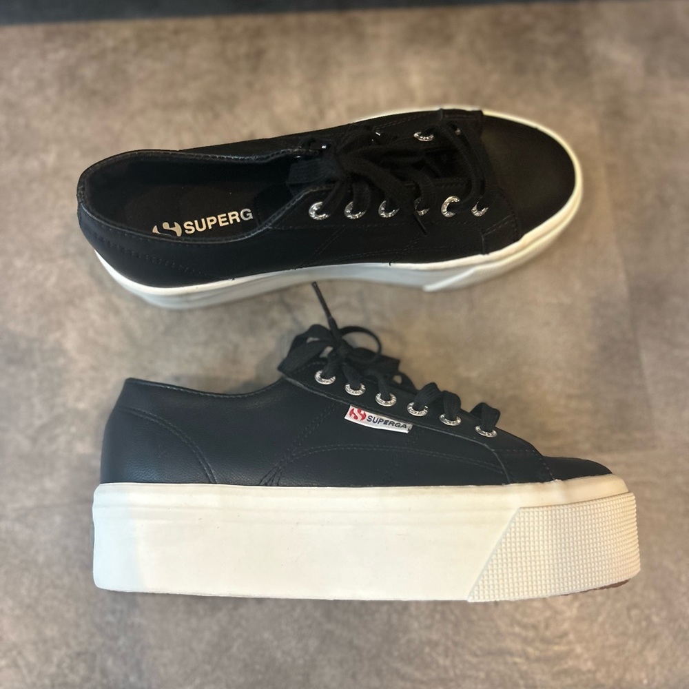 Superga 2790 Napa Platform Leather Sneakers Size 37 US 6.5 NEW - Picture 3 of 9